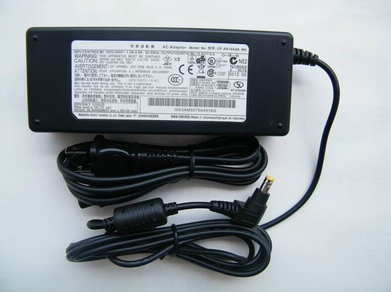 Batterie pour 100-240V 50-60Hz (for worldwide use) 15.6V  5A, 78W 
 Panasonic AC Adaptor Toughbook CF-28 CF-48 CF-72 15.6V 5A CF-AA1653 M1