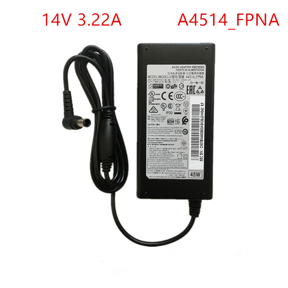 Batterie pour 100 ~ 240V 50~ 60Hz 1.0A 14V 3.22A/45W(14V 1.07A 15W /14V 1.786A-1.79A 25W /14V 2.14A 30W /14V 2.5A 35W / Samsung for A3514_DSML LS27E510CS/EN Monitor PSU