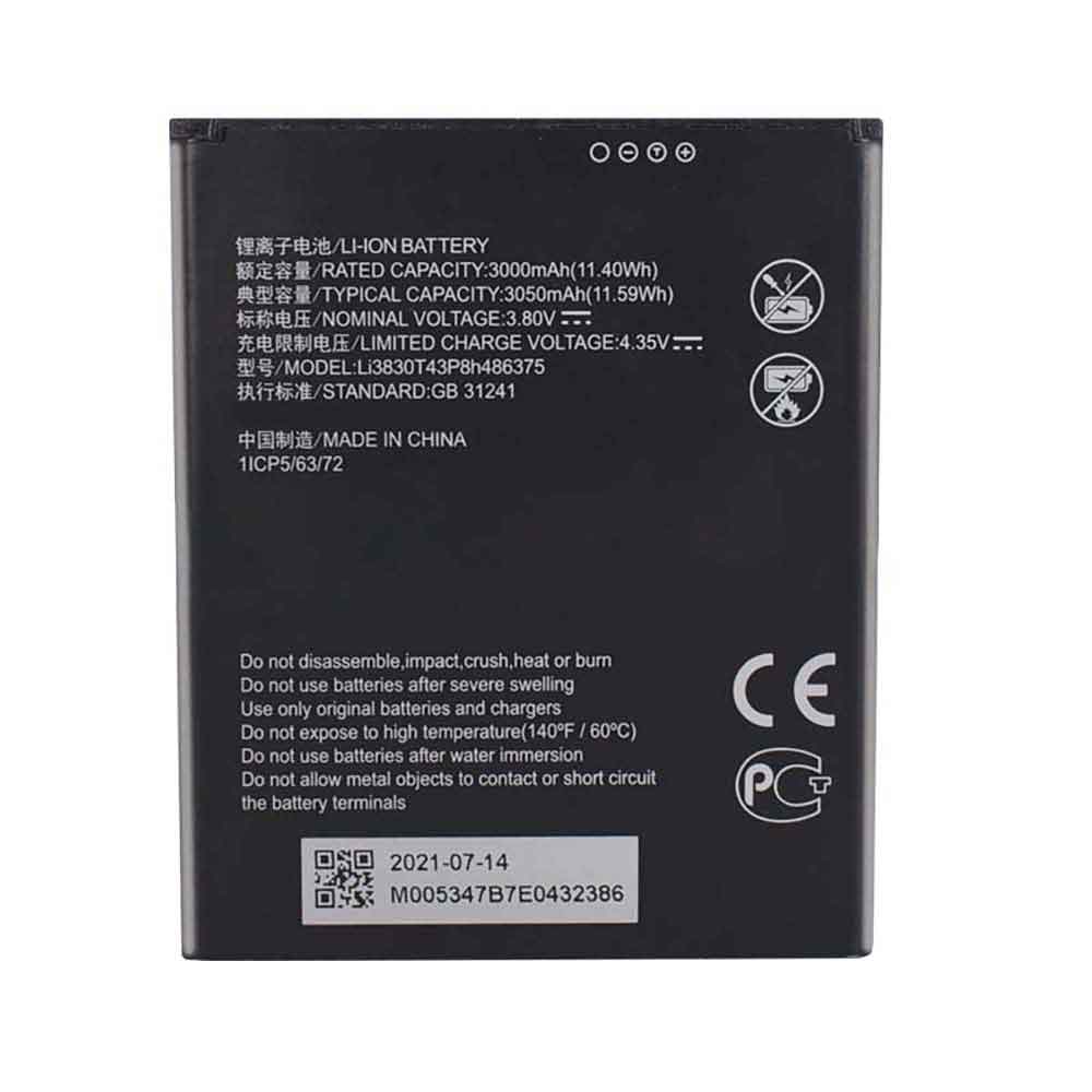 Batterie pour ZTE Li3830T43P8h486375