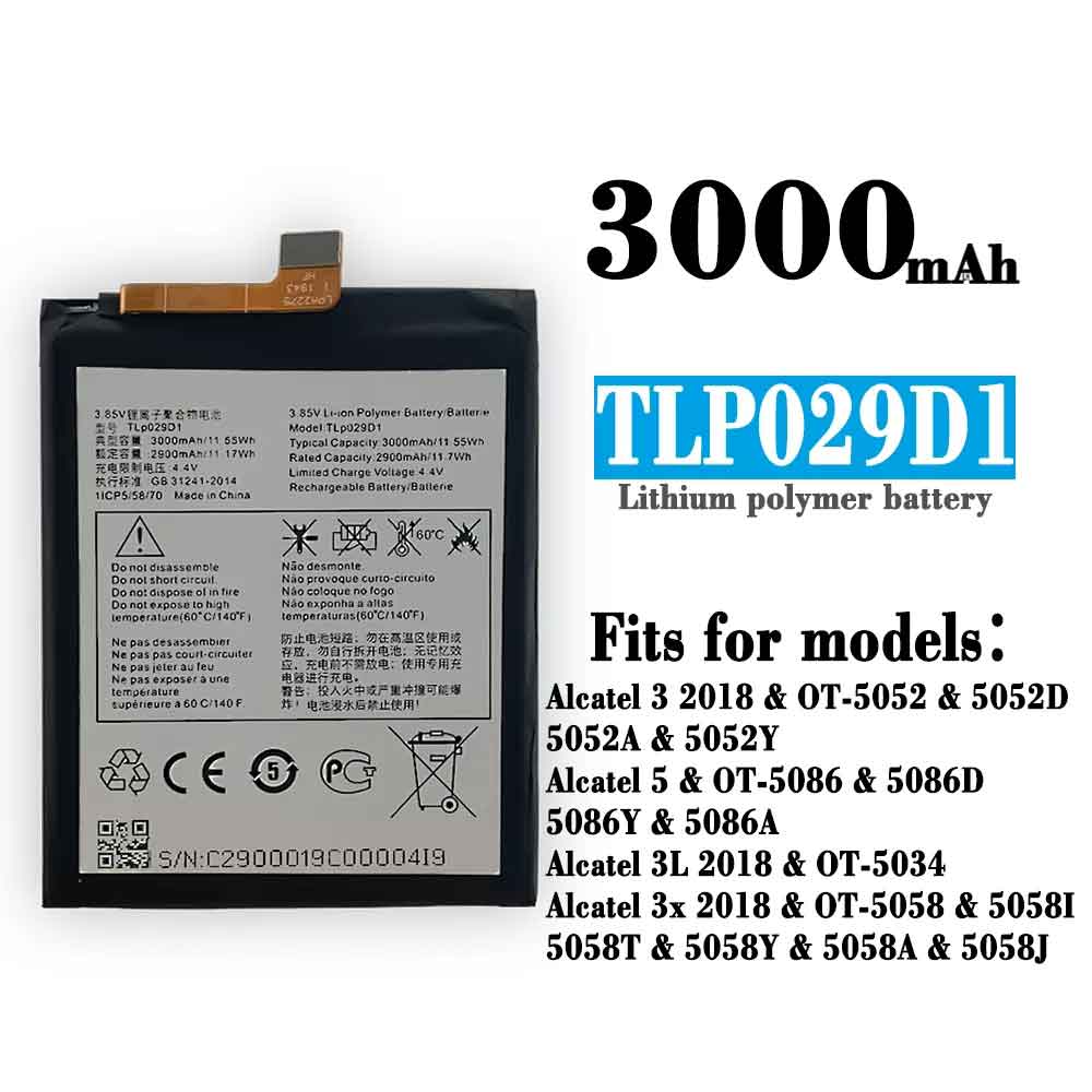 Batterie pour ALCATEL TLP029D1
